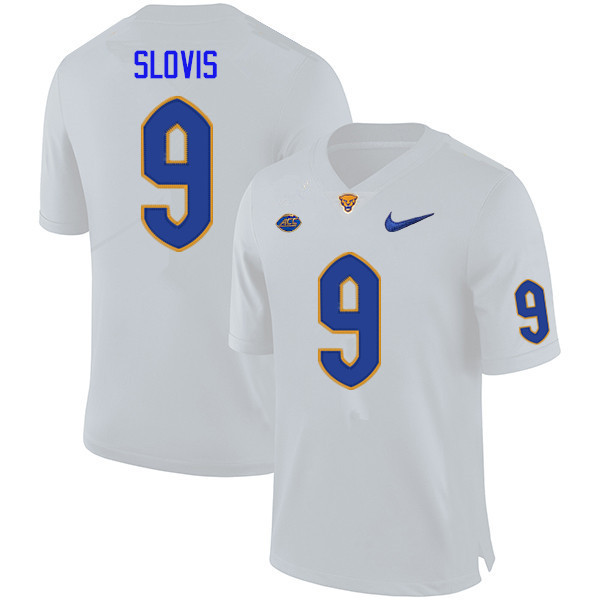 Men #9 Kedon Slovis Pitt Panthers College Football Jerseys Sale-White